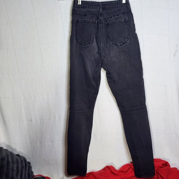 Forever 21 Black Cotton Poly Span High Waist 5 Pocket Stretch Skinny Jeans Sz 25 - Picture 9 of 16